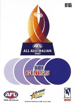 2008 Select AFL Classic - Holographic Foils #HF165 Darren Glass Back
